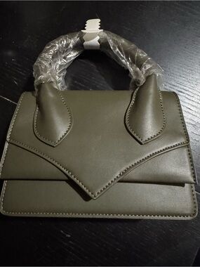 Olive Green Structured Top-Handle Women’s Bag
